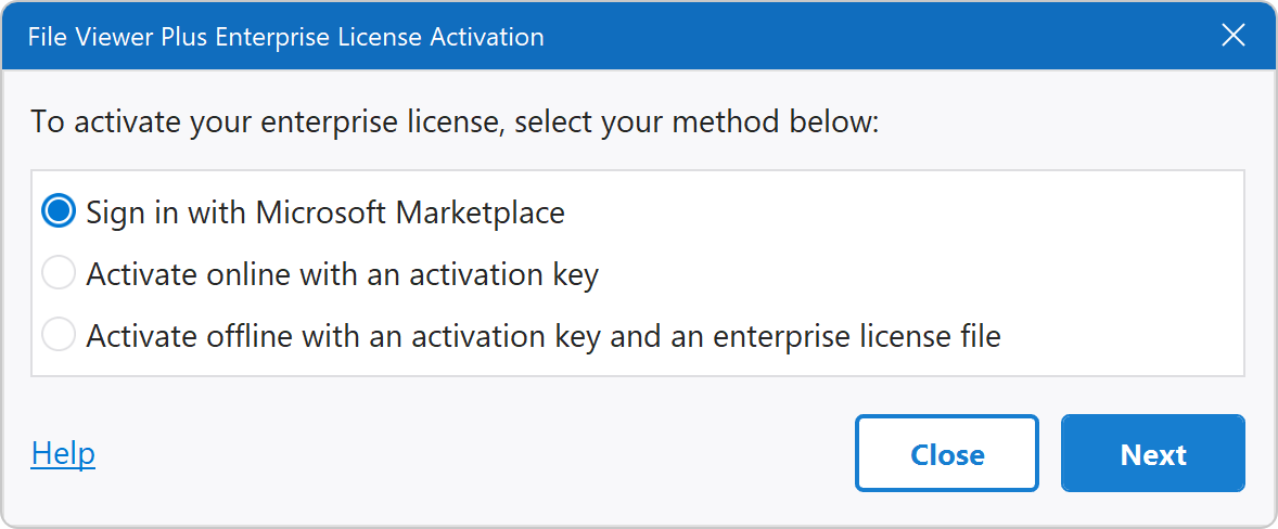 File Viewer Plus Enterprise Licensing Window