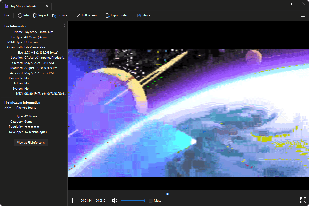 4XM file open in File Viewer Plus 6