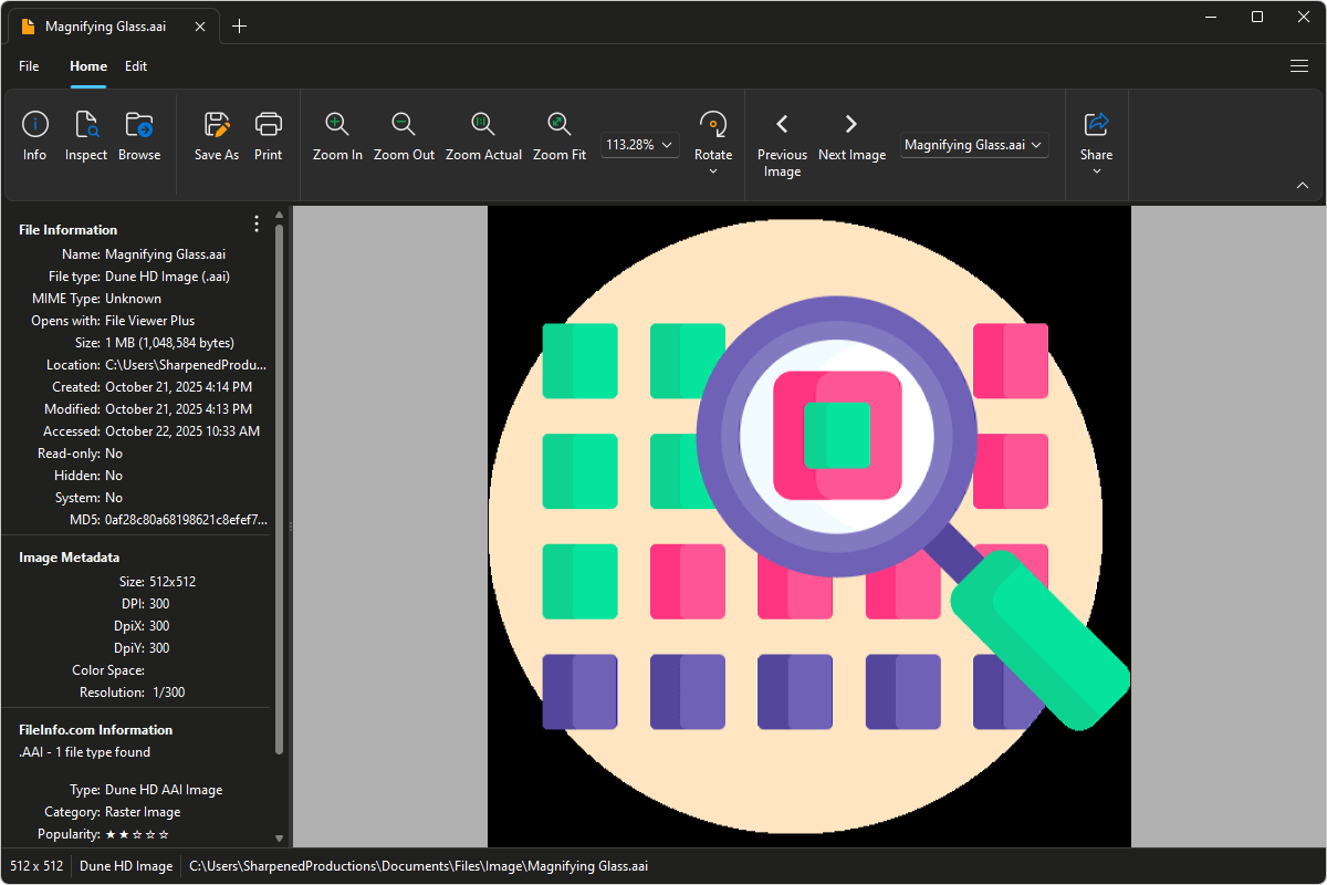 AAI file open in File Viewer Plus 6