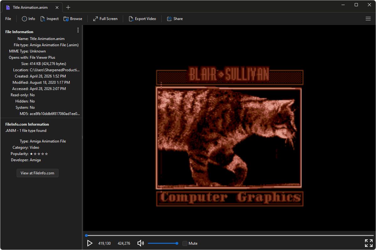 ANIM file open in File Viewer Plus 6