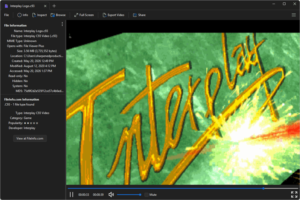 C93 file open in File Viewer Plus 6