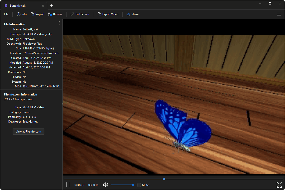 CAK file open in File Viewer Plus 6