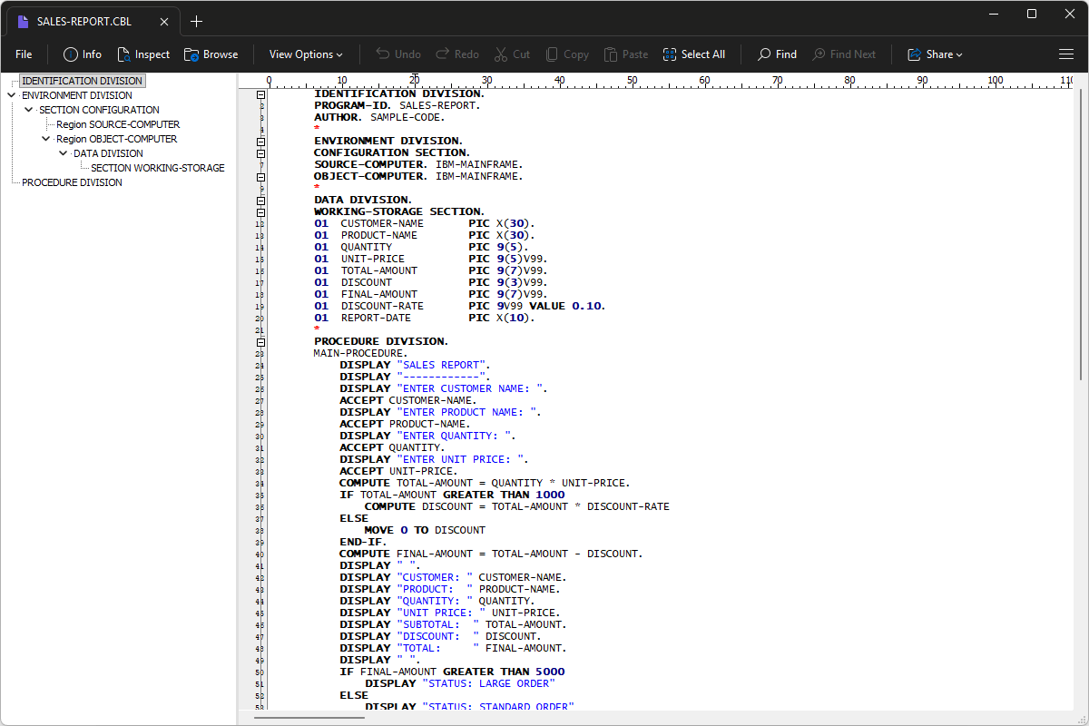 CBL file open in File Viewer Plus 6