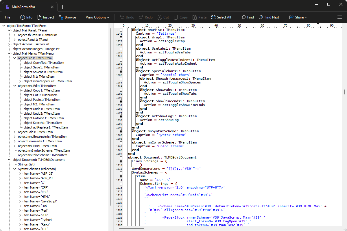 DFM file open in File Viewer Plus 6