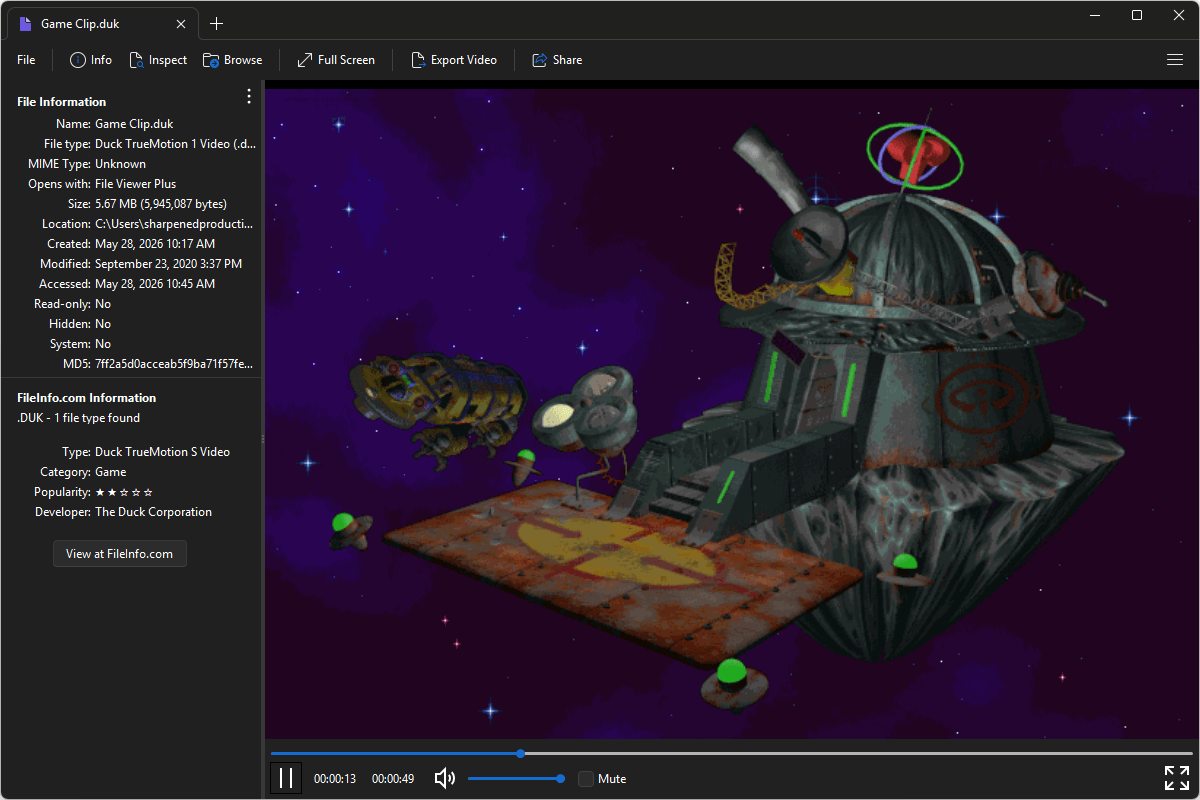 DUK file open in File Viewer Plus 6