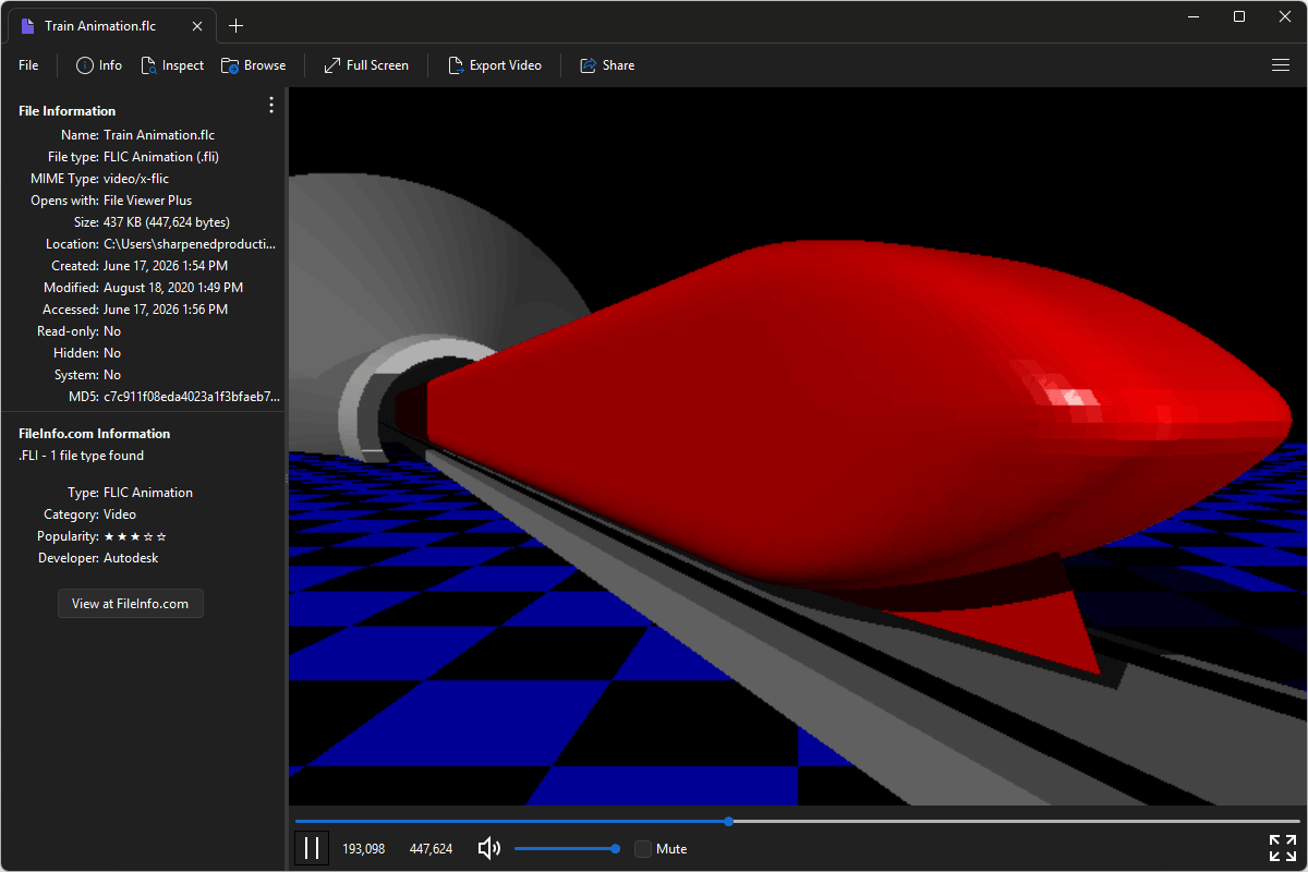 FLC file open in File Viewer Plus 6