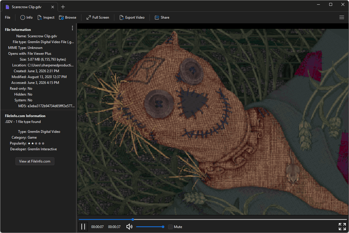 GDV file open in File Viewer Plus 6