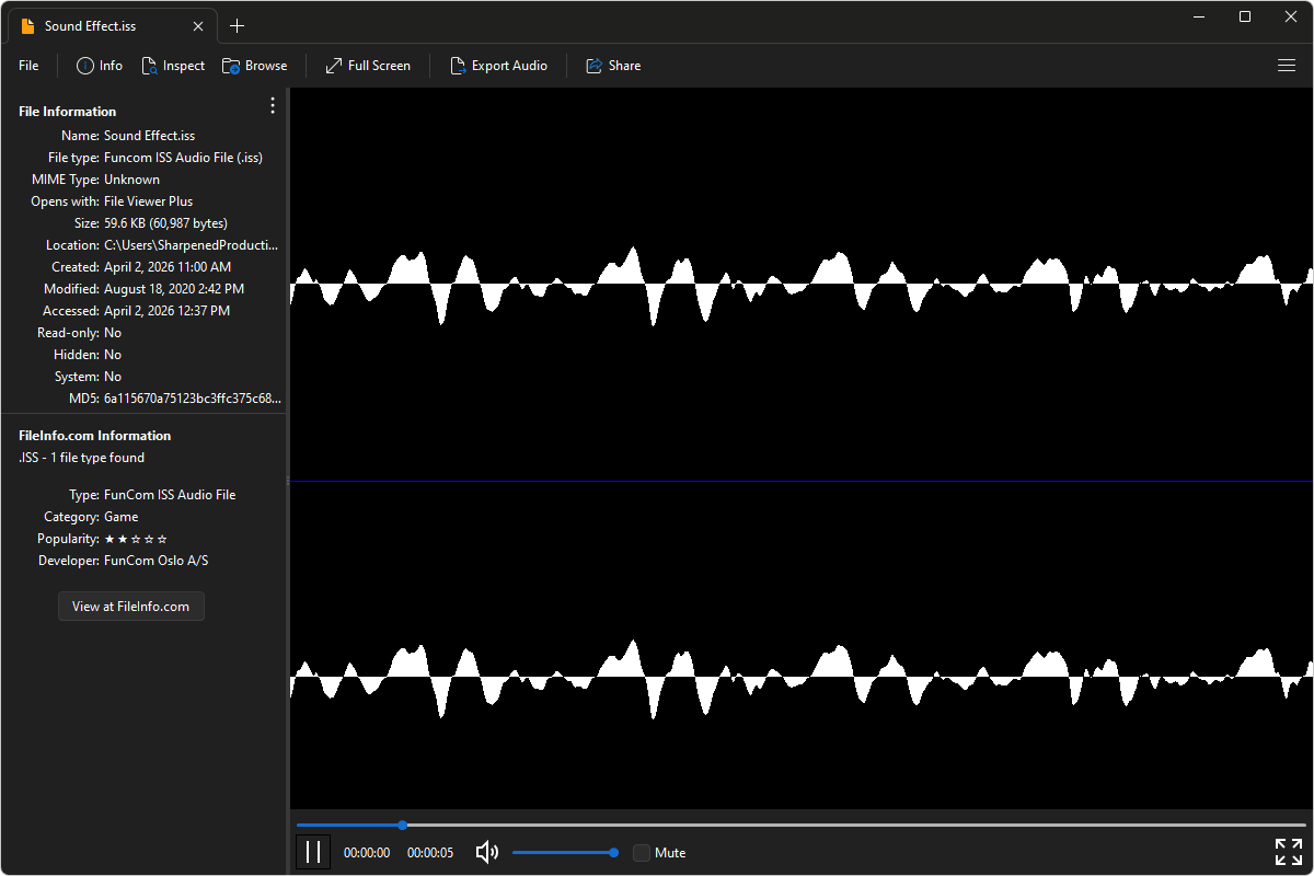 ISS file open in File Viewer Plus 6