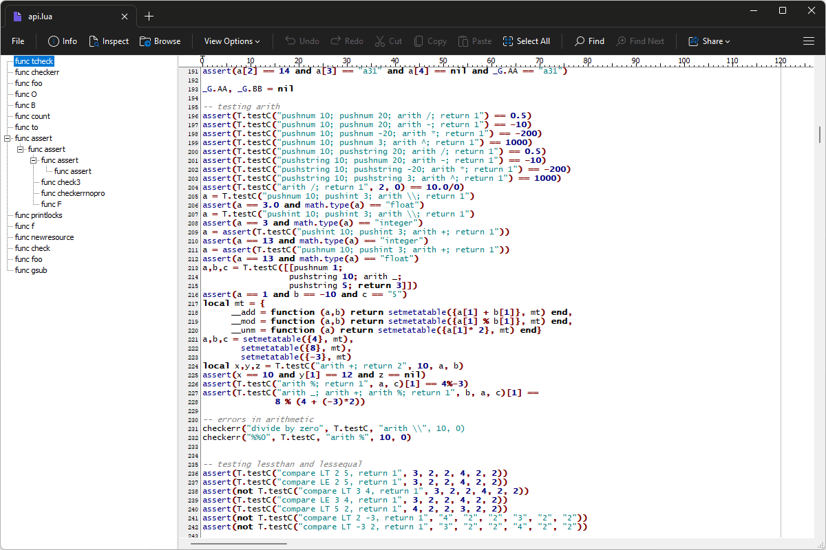 LUA file open in File Viewer Plus 6