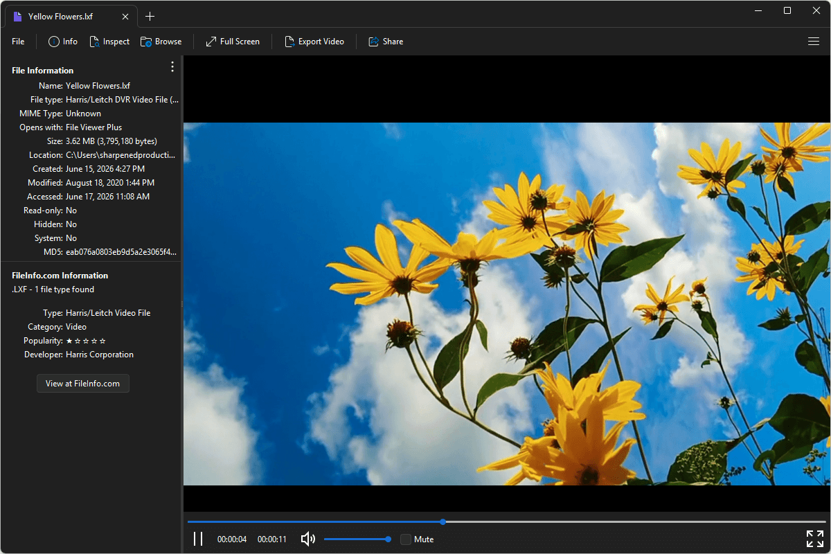 LXF file open in File Viewer Plus 6