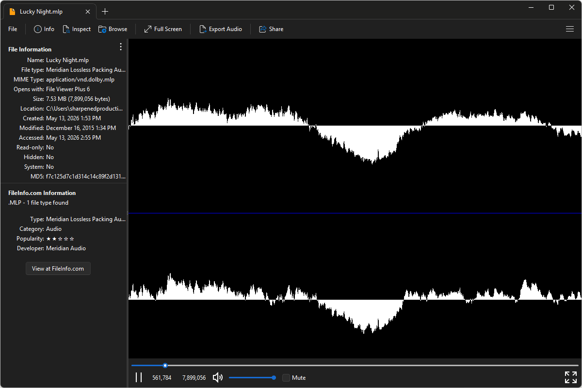 MLP file open in File Viewer Plus 6
