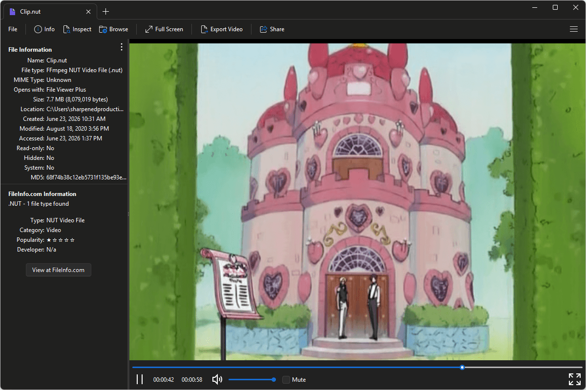 NUT file open in File Viewer Plus 6