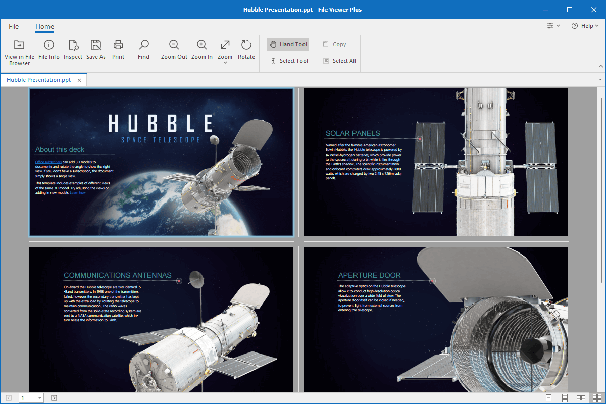 PPT file open in File Viewer Plus 4