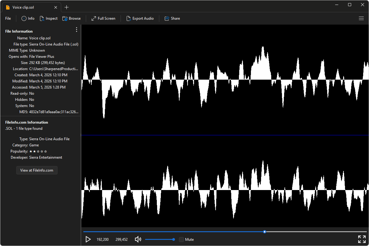 SOL file open in File Viewer Plus 6