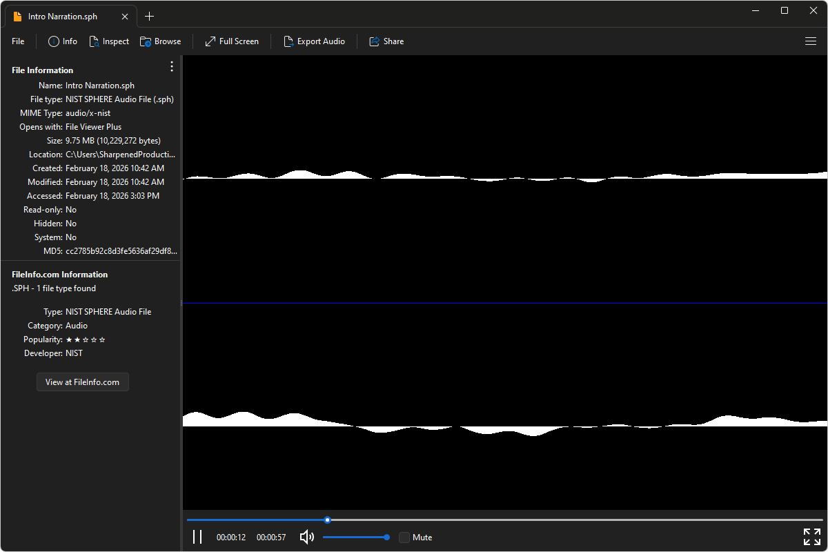 SPH file open in File Viewer Plus 6