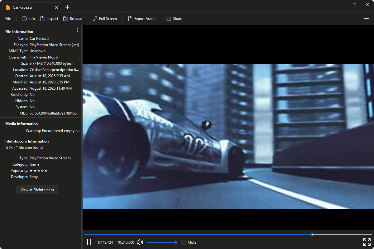 STR file open in File Viewer Plus 6