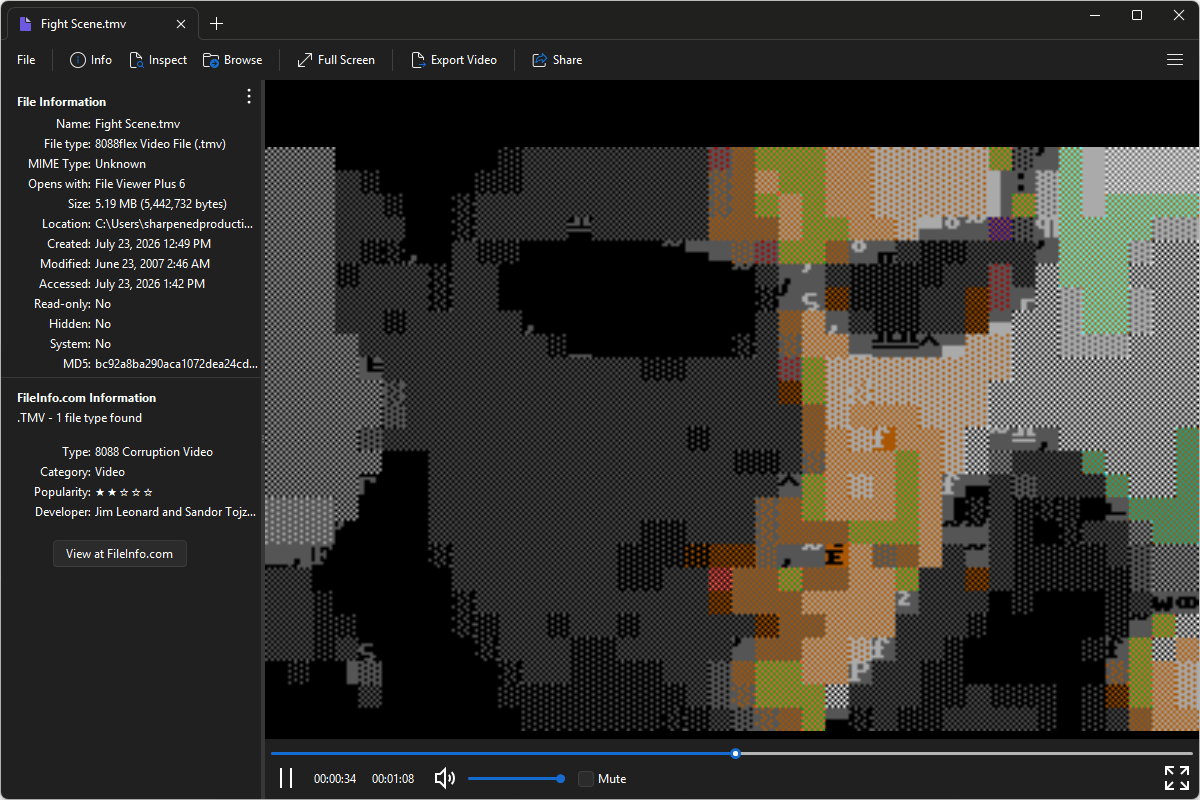 TMV file open in File Viewer Plus 6