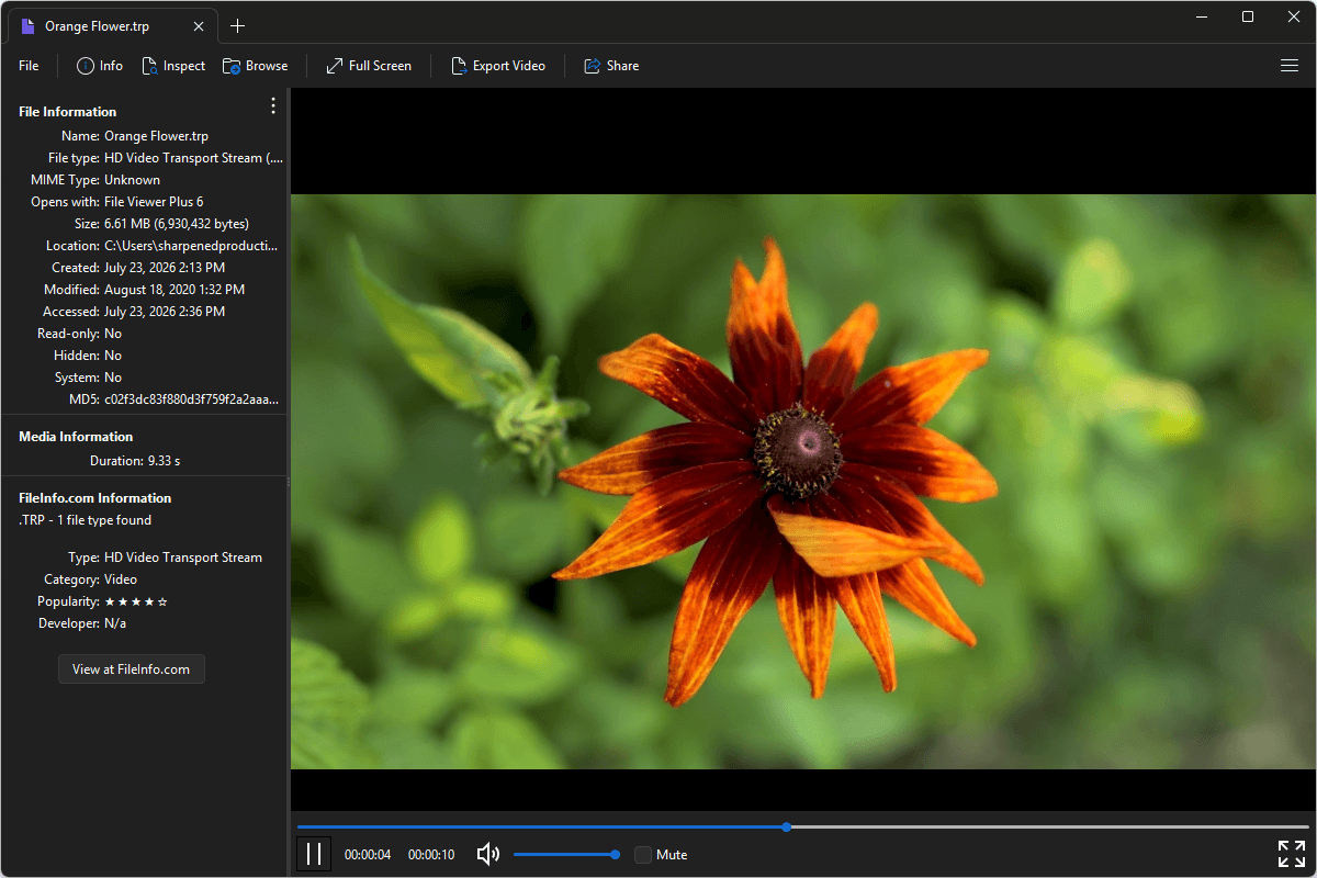 TRP file open in File Viewer Plus 6