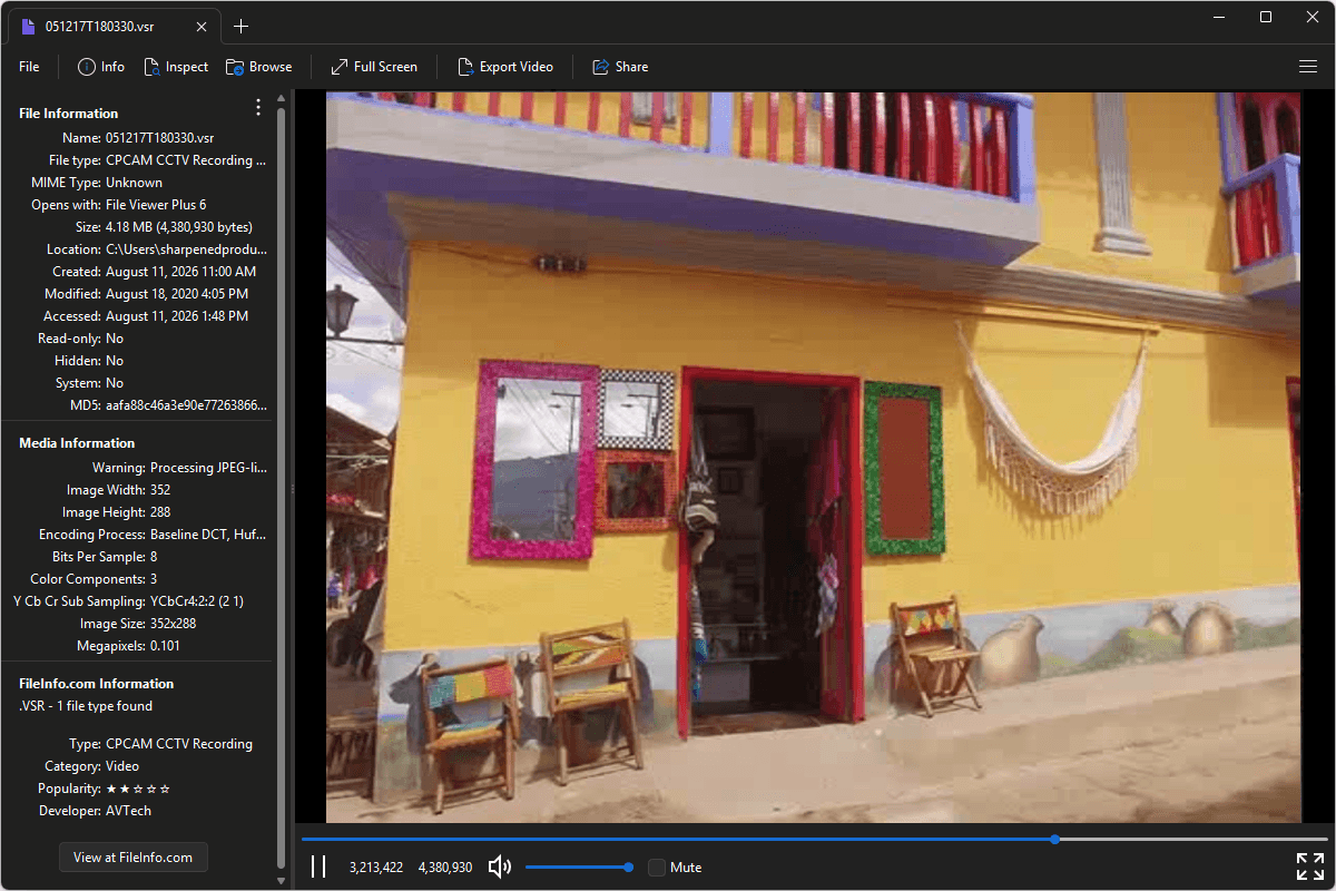 VSR file open in File Viewer Plus 6