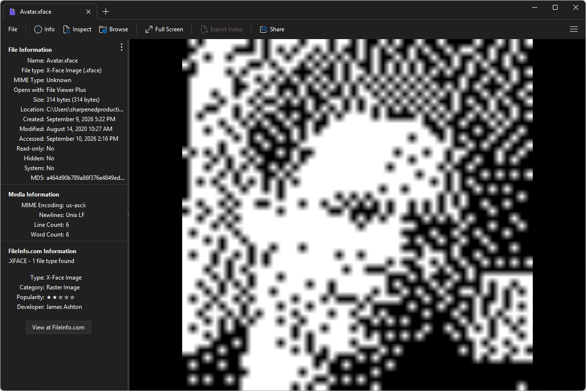 XFACE file open in File Viewer Plus 6