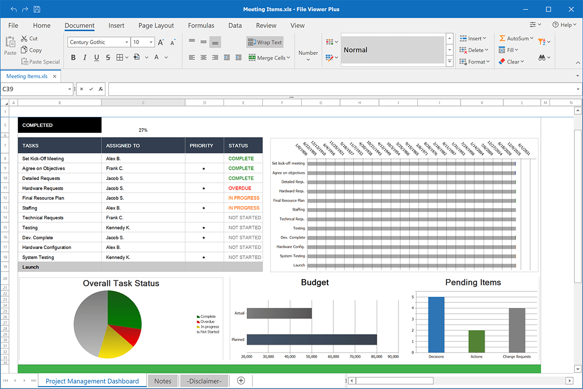 XLS file open in File Viewer Plus 4