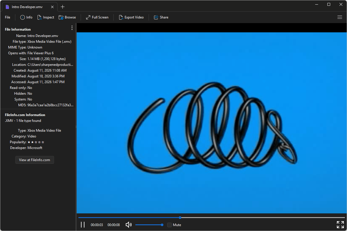 XMV file open in File Viewer Plus 6