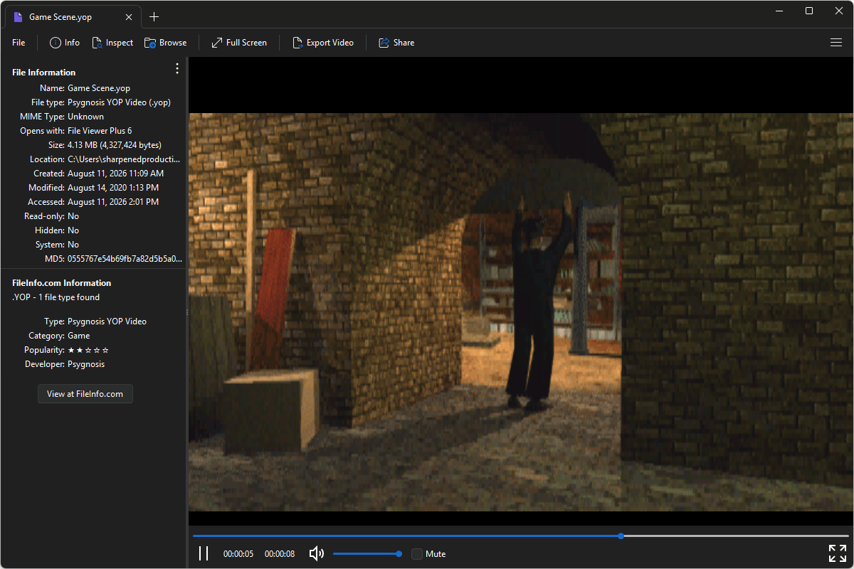 YOP file open in File Viewer Plus 6