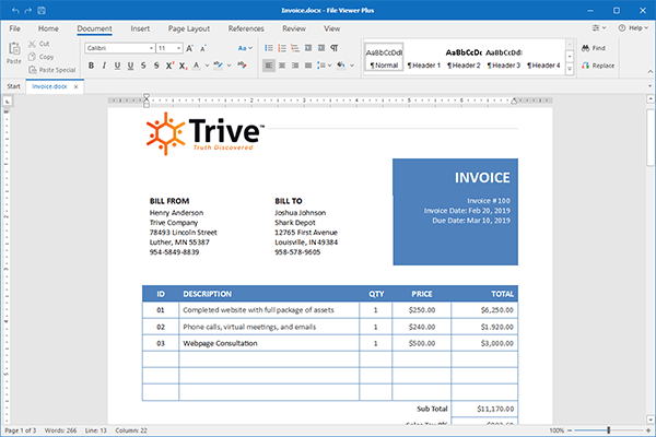 Open .docx Files With File Viewer Plus