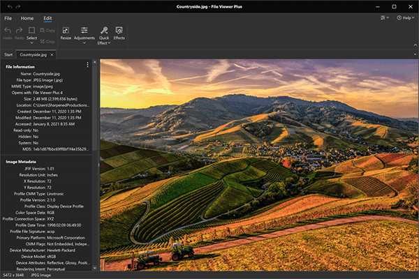 Open .JPG Files with File Viewer Plus