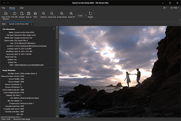 Open .RW2 Files with File Viewer Plus