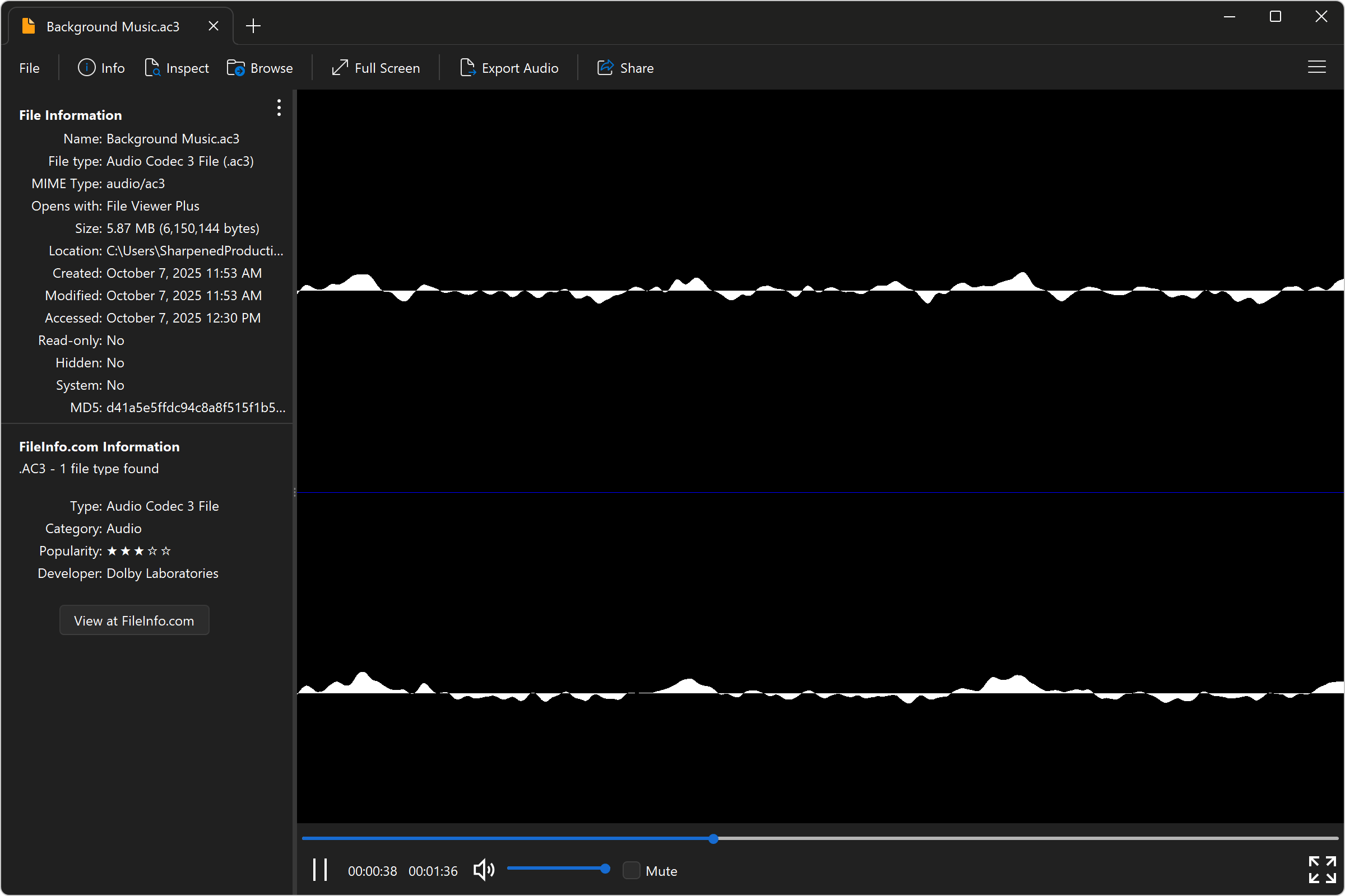 Open .AC3 Files with File Viewer Plus