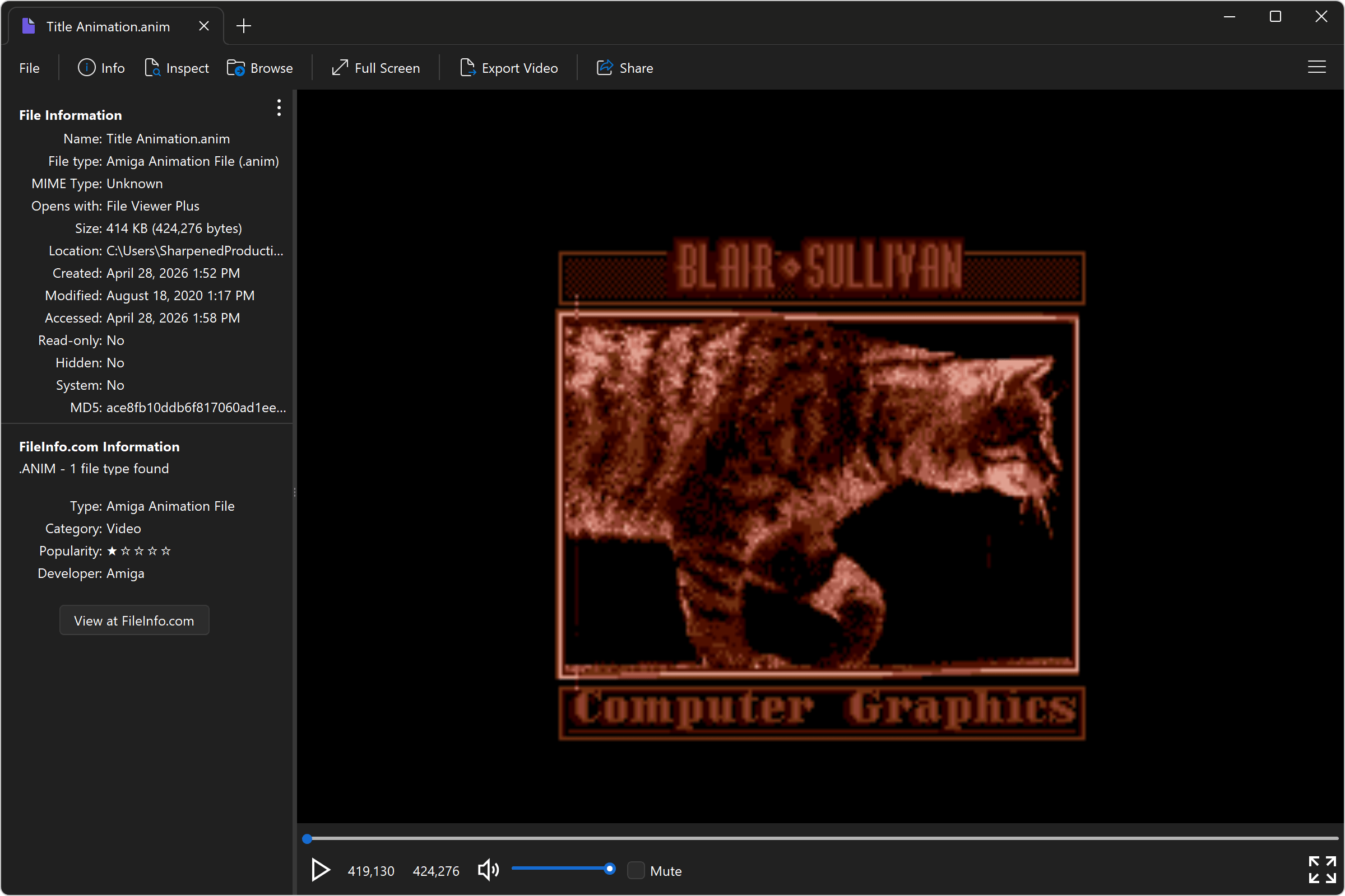 Open .ANIM Files with File Viewer Plus