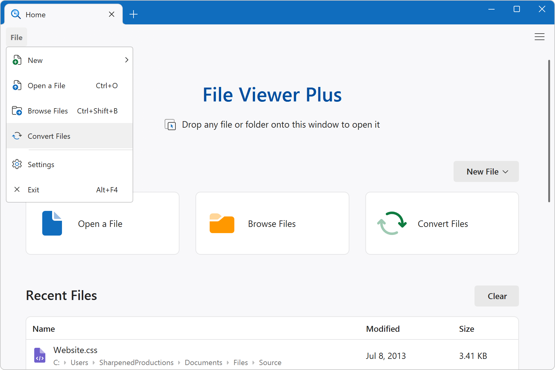 Open Batch Conversion Interface