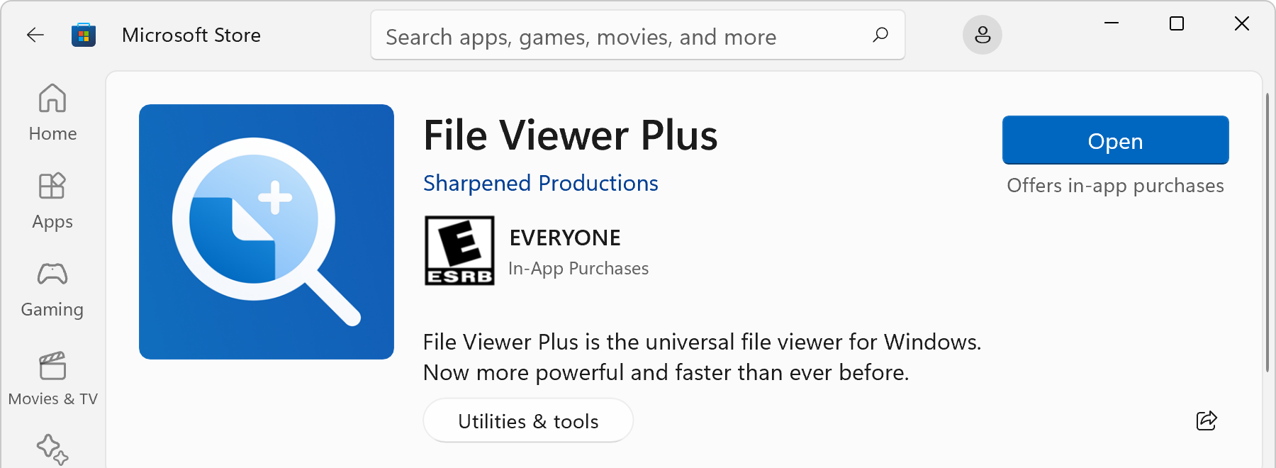 File Viewer Plus on the Microsoft Store